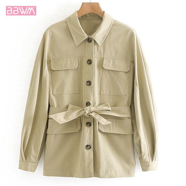 women's jackets solid color tooling long sleeved lapel single-breasted jacket 2021 autumn fashion wild thin belt female coat, Black;brown
women's jackets solid color tooling long sleeved lapel single-breasted jacket 2021 autumn fashion wild thin belt female coat, Black;brown