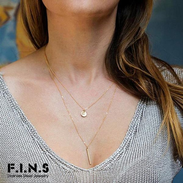 pendant necklaces f.i.n.s korean clavicle chain choker for women layered vertical bar coin stainless steel necklace, Silver
pendant necklaces f.i.n.s korean clavicle chain choker for women layered vertical bar coin stainless steel necklace, Silver