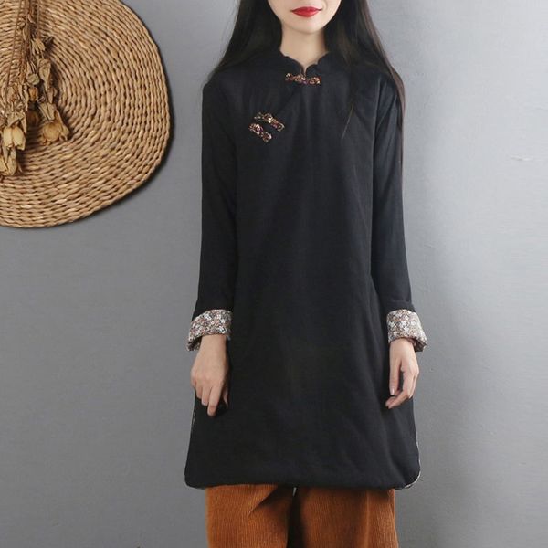 2021 winter new cotton linen women stand robe vintage dress thick warm robe button original chinese style cheongsam dress 11884, Red
2021 winter new cotton linen women stand robe vintage dress thick warm robe button original chinese style cheongsam dress 11884, Red