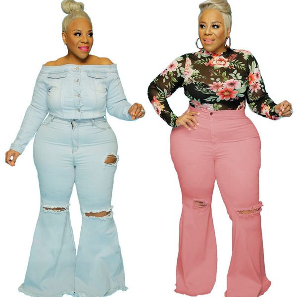 plus size fall winter jeans-pants for women ripped denim jeans solid hole flare pants 3xl 4xl 5xl plain hollow out clothes dhl ship 5634, Black
plus size fall winter jeans-pants for women ripped denim jeans solid hole flare pants 3xl 4xl 5xl plain hollow out clothes dhl ship 5634, Black