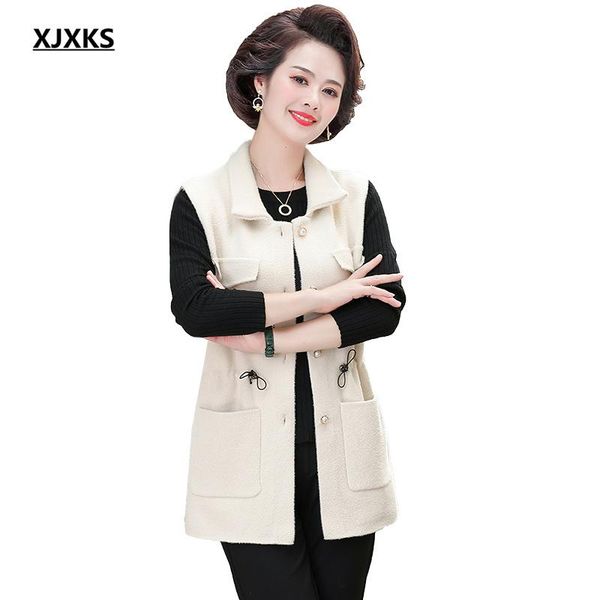 women's vests xjxks 2021 autumn winter fashion lapel women wear outer vest comfortable casual pocket long sleeveless coat, Black;white
women's vests xjxks 2021 autumn winter fashion lapel women wear outer vest comfortable casual pocket long sleeveless coat, Black;white