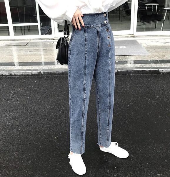 women's jeans 2021 autumn winter fashion button blue women denim pants high waist haren casual loose trousers
women's jeans 2021 autumn winter fashion button blue women denim pants high waist haren casual loose trousers