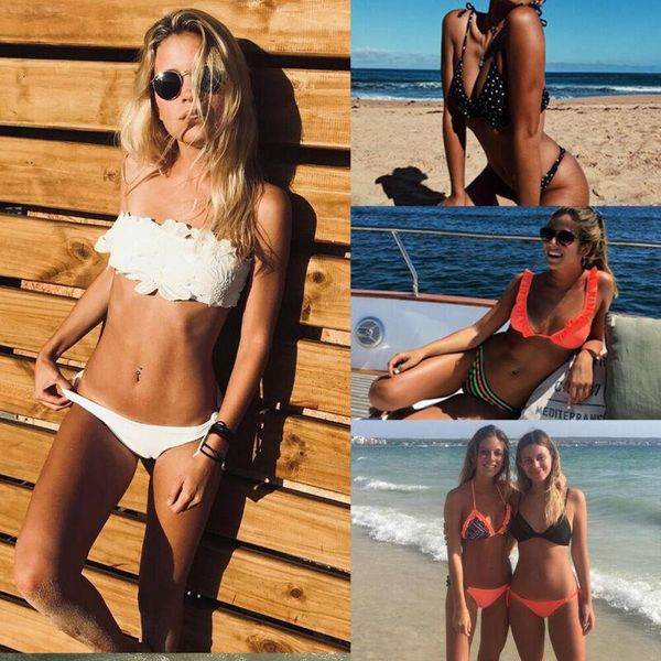 women's swimwear sweet dot bikini set for 2021 summer women bathing suit swimsuit bandage push up paaded bra beach outfit, White;black
women's swimwear sweet dot bikini set for 2021 summer women bathing suit swimsuit bandage push up paaded bra beach outfit, White;black