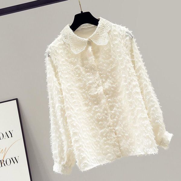 women's blouses & shirts 2021 spring and autumn fashion bottoming shirt long-sleeved all-match blouse doll collar loose women, White
women's blouses & shirts 2021 spring and autumn fashion bottoming shirt long-sleeved all-match blouse doll collar loose women, White