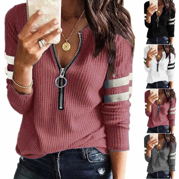 women's t-shirt plus size autumn/winter casual zipper ladies fashion v-neck stitching long sleeve 2021 streetwear s-5xl, White
women's t-shirt plus size autumn/winter casual zipper ladies fashion v-neck stitching long sleeve 2021 streetwear s-5xl, White