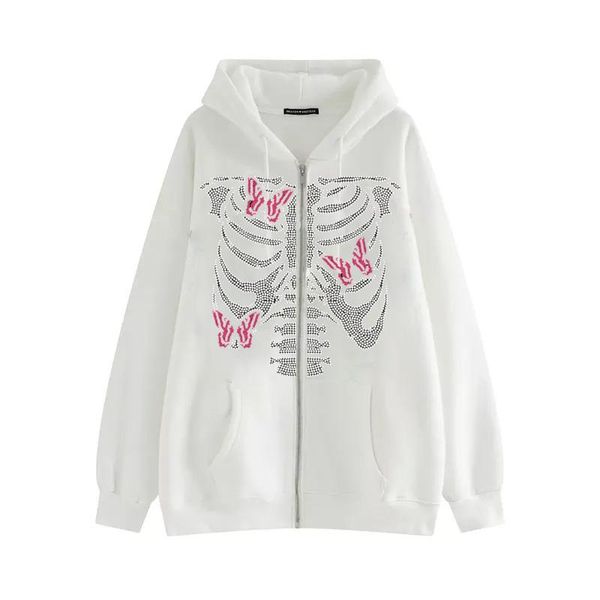 women's hoodies & sweatshirts 2021 gothic clothing hip-hop street butterfly skull rhinestone oversized hoodie women y2k trend loose zip, Black
women's hoodies & sweatshirts 2021 gothic clothing hip-hop street butterfly skull rhinestone oversized hoodie women y2k trend loose zip, Black