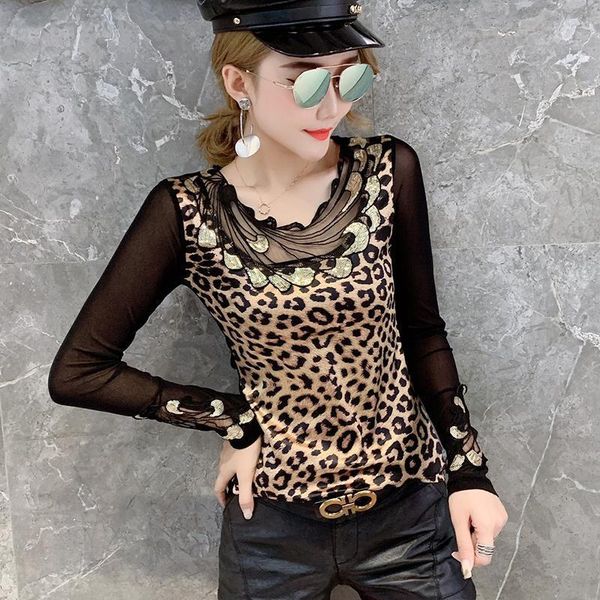 leopard t-shirt women autumn mesh patchwork appliques embroidery slim stretchy shirt transparent long sleeve s-3xl t98691, White
leopard t-shirt women autumn mesh patchwork appliques embroidery slim stretchy shirt transparent long sleeve s-3xl t98691, White