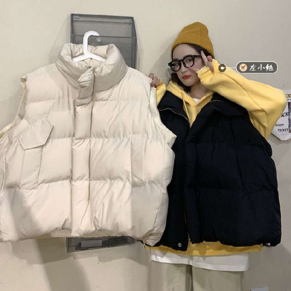 vest women's autumn winter version loose down cotton vest, short coat outside, White
vest women's autumn winter version loose down cotton vest, short coat outside, White