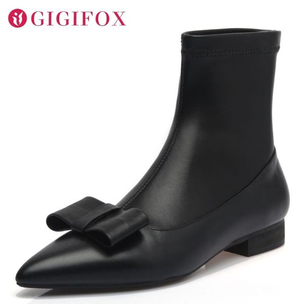 boots brand design pointed toe elegant bow tie office lady female genuine leather shoes women ankle, Black
boots brand design pointed toe elegant bow tie office lady female genuine leather shoes women ankle, Black