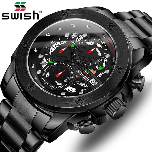 wristwatches swish luxury military men watch black casual sports quartz watches stainless steel chronograph wristwatch gift for 2021, Slivery;brown
wristwatches swish luxury military men watch black casual sports quartz watches stainless steel chronograph wristwatch gift for 2021, Slivery;brown