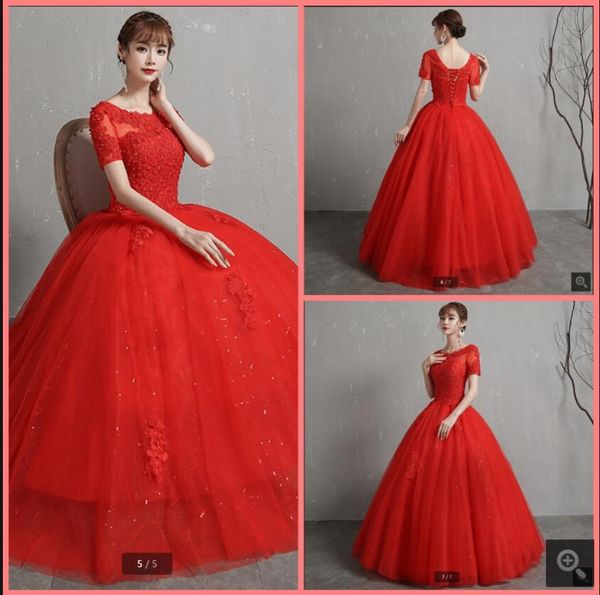 2021 robe de mariage red tulle modest ball gown wedding dresses beaded lace appliques cap sleeve vintage bridal gowns princess puffy corset, White
2021 robe de mariage red tulle modest ball gown wedding dresses beaded lace appliques cap sleeve vintage bridal gowns princess puffy corset, White