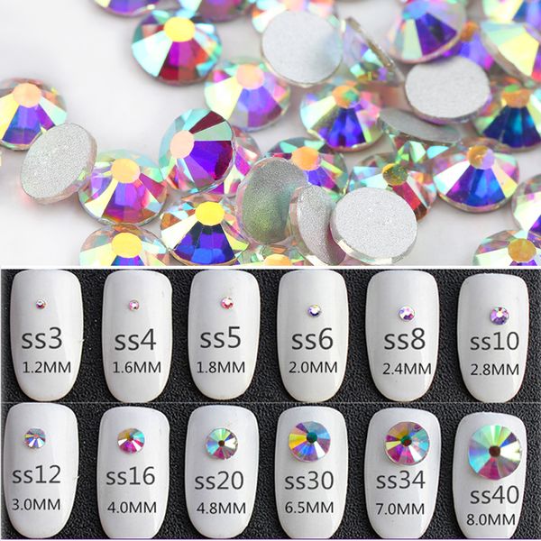 loose diamonds ss3-ss50 1.3mm-9.5mm aaa rhinestone crystal ab clear non ix flatback rhinestones for nails 3d nail art decoration gems, Black
loose diamonds ss3-ss50 1.3mm-9.5mm aaa rhinestone crystal ab clear non ix flatback rhinestones for nails 3d nail art decoration gems, Black