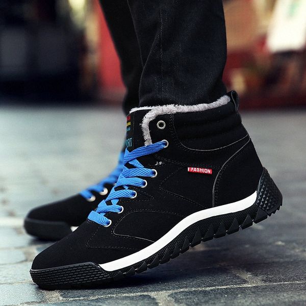 men winter shoes outdoor sport shoes snow boots camping running plus fur sneakers waterproof high leather big size 48 g85d#, Black
men winter shoes outdoor sport shoes snow boots camping running plus fur sneakers waterproof high leather big size 48 g85d#, Black