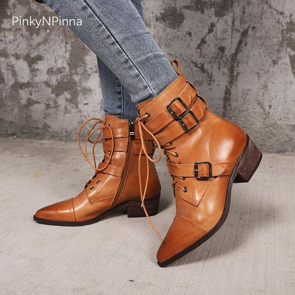 boots pointed toe chunky heels retro ankle knight women cross tied zipper buckle genuine cow leather pigskin riding shoes female, Black
boots pointed toe chunky heels retro ankle knight women cross tied zipper buckle genuine cow leather pigskin riding shoes female, Black