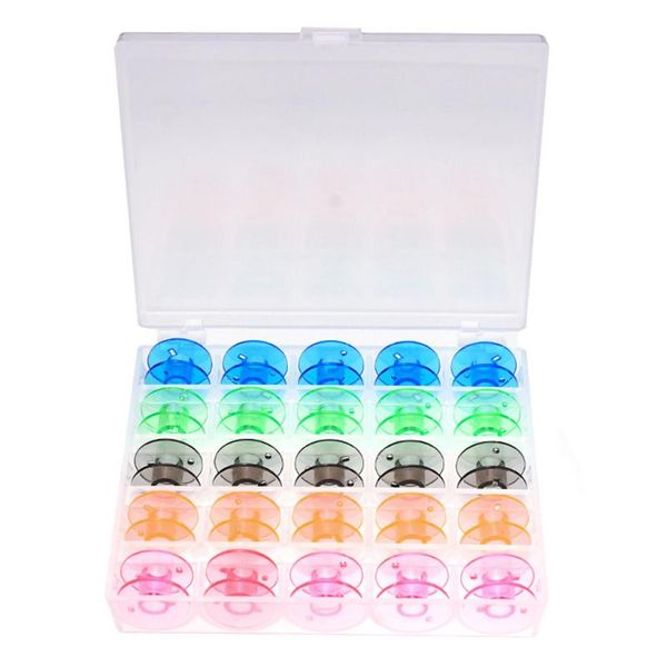 25pcs/set bobbins box set sewing machine spools colorful plastic metal and case storage box sewing equipment tools accessories, Black
25pcs/set bobbins box set sewing machine spools colorful plastic metal and case storage box sewing equipment tools accessories, Black