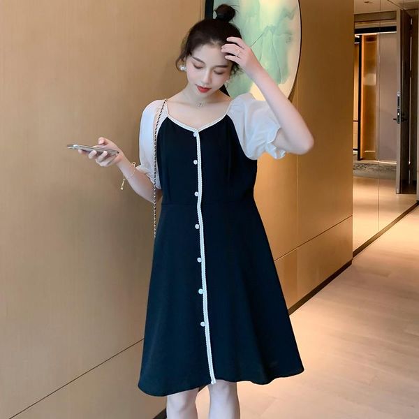 185# maternity clothes summer short sleeves button v neck easy matching loose stylish dress pregnant women mom dress, White
185# maternity clothes summer short sleeves button v neck easy matching loose stylish dress pregnant women mom dress, White