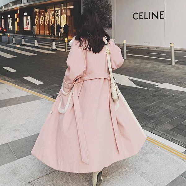 women's wool & blends woolen overcoat middle and long korean version thickened 2021 autumn winter knee lambs patchwork, Black
women's wool & blends woolen overcoat middle and long korean version thickened 2021 autumn winter knee lambs patchwork, Black