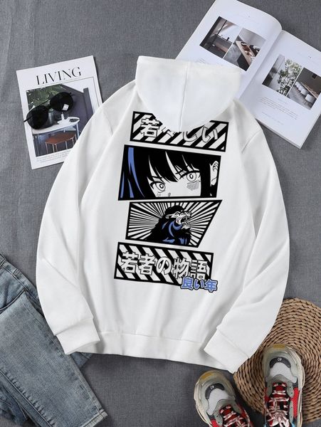 men japanese letter and figure graphic drop shoulder drawstring hoodie i0p3#, Black
men japanese letter and figure graphic drop shoulder drawstring hoodie i0p3#, Black