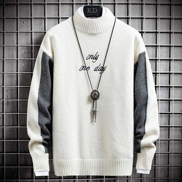 winter letter print sweater men's slim half turtleneck sweater thicken warm clothes fashion brand casual bottoming shirt 210531, White;black
winter letter print sweater men's slim half turtleneck sweater thicken warm clothes fashion brand casual bottoming shirt 210531, White;black