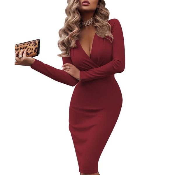 casual dresses dress spring autumn fashion lady solid color long sleeve cross v neck bodycon banquet club party midi comfortable, Black;gray
casual dresses dress spring autumn fashion lady solid color long sleeve cross v neck bodycon banquet club party midi comfortable, Black;gray