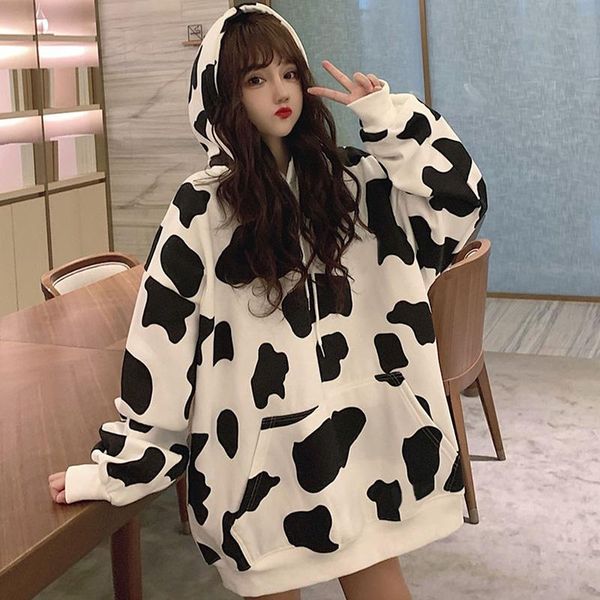 women's hoodies & sweatshirts lovely cow pattern length plush women autumn winter 2021 harajuku student loose oversized sweatshirt hood, Black
women's hoodies & sweatshirts lovely cow pattern length plush women autumn winter 2021 harajuku student loose oversized sweatshirt hood, Black
