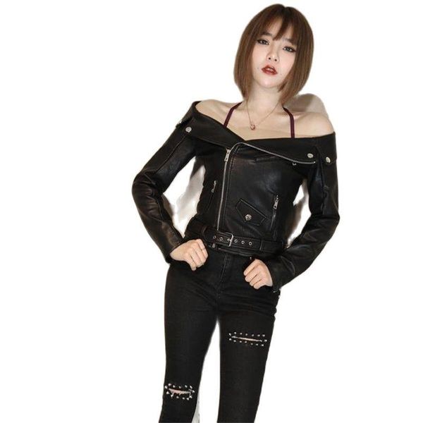 autumn leather coats female white pu jacket slim pu motorcycle coat chaqueta de moto woman strapless leather veste jackets, Black
autumn leather coats female white pu jacket slim pu motorcycle coat chaqueta de moto woman strapless leather veste jackets, Black