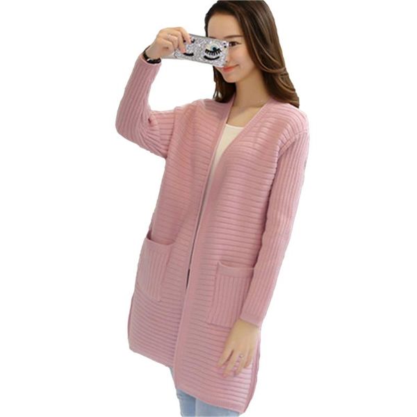 women's knits & tees korean loose long sweater women knitted jacket coat fashion 4 color jumper ladies v-neck sleeve knit cardigan fem, White
women's knits & tees korean loose long sweater women knitted jacket coat fashion 4 color jumper ladies v-neck sleeve knit cardigan fem, White