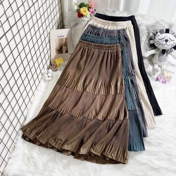 mid length velvet pleated fairy dress autumn / winter 2020 new high waisted slim patchwork covered thin cake skirt, Black;gray
mid length velvet pleated fairy dress autumn / winter 2020 new high waisted slim patchwork covered thin cake skirt, Black;gray
