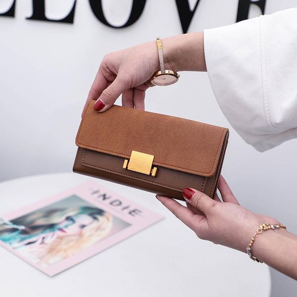 wallets 2021 women's bag korean wallet female long european and american retro wild matte lock card package coin purse, Red;black
wallets 2021 women's bag korean wallet female long european and american retro wild matte lock card package coin purse, Red;black