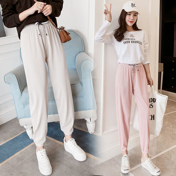 spring and summer new cool pants comfortable loose casual pants korean style versatile student track pants tappered slimming harem pants. br, Black;white
spring and summer new cool pants comfortable loose casual pants korean style versatile student track pants tappered slimming harem pants. br, Black;white