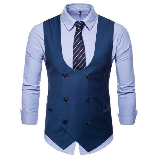 men's vests u-neck suit vest for men business casual dress waistcoat gilet sleeveless formal jacket slim fit double-breasted, Black;white
men's vests u-neck suit vest for men business casual dress waistcoat gilet sleeveless formal jacket slim fit double-breasted, Black;white