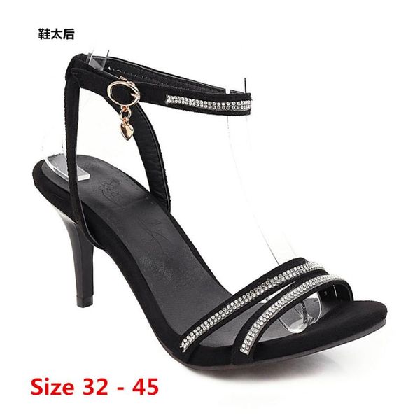 sandals summer pumps gladiator shoes women high heels sandal lady ankle strap pump small big size 32 - 45, Black
sandals summer pumps gladiator shoes women high heels sandal lady ankle strap pump small big size 32 - 45, Black
