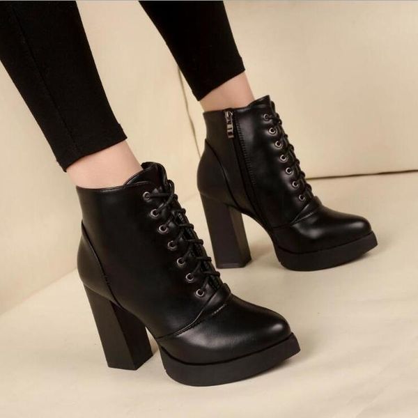 boots autumn winter women's 7cm heels pointed toe ankle soft pu leather thick high heel women shoes 698, Black
boots autumn winter women's 7cm heels pointed toe ankle soft pu leather thick high heel women shoes 698, Black