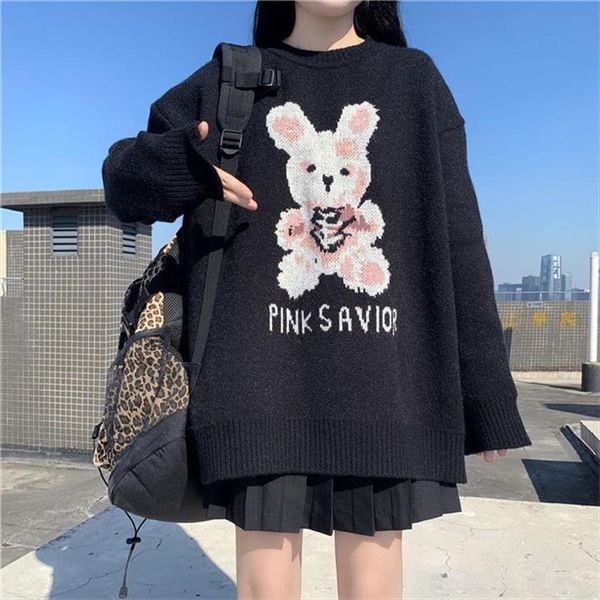 autumn winter harajuku bunny knitting womens sweater sleeve casual oversize women tide printed loose y2k pullover goth punk, White;black
autumn winter harajuku bunny knitting womens sweater sleeve casual oversize women tide printed loose y2k pullover goth punk, White;black