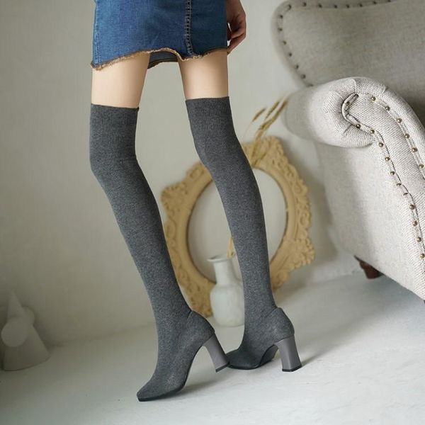 boots 2021 autumn bed temperament net red thick high-heeled stockings knee thin elastic women, Black
boots 2021 autumn bed temperament net red thick high-heeled stockings knee thin elastic women, Black