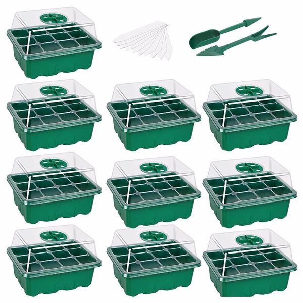 garden decorations 10-pack seed starter trays seedling tray (12 cells per tray) humidity adjustable switch decor accessories 12 tray#4
garden decorations 10-pack seed starter trays seedling tray (12 cells per tray) humidity adjustable switch decor accessories 12 tray#4
