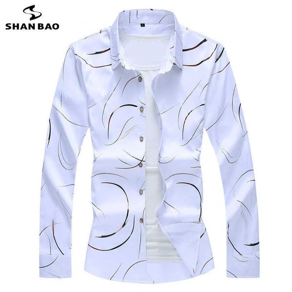 shan bao autumn brand pattern print slim long sleeve shirt classic style young men's plus size fashion shirt black white 210531, White;black
shan bao autumn brand pattern print slim long sleeve shirt classic style young men's plus size fashion shirt black white 210531, White;black