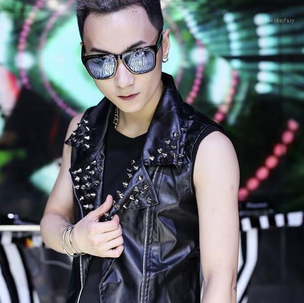 men's vests singer bar nightclub male dj jacket tide stage costume rivet motorcycle leather vest rock hip-hop men women pu waistcoat1, Black;white
men's vests singer bar nightclub male dj jacket tide stage costume rivet motorcycle leather vest rock hip-hop men women pu waistcoat1, Black;white