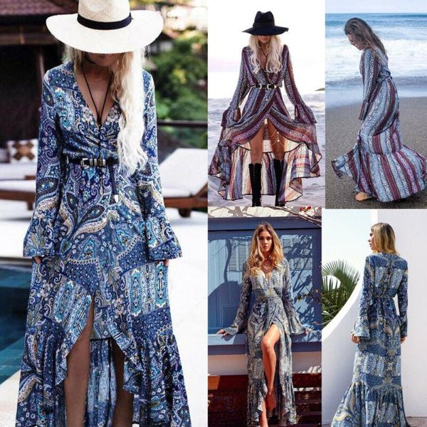 vintage women dress summer boho long maxi dress night party beach dresses slit sundress loose, Black;gray
vintage women dress summer boho long maxi dress night party beach dresses slit sundress loose, Black;gray