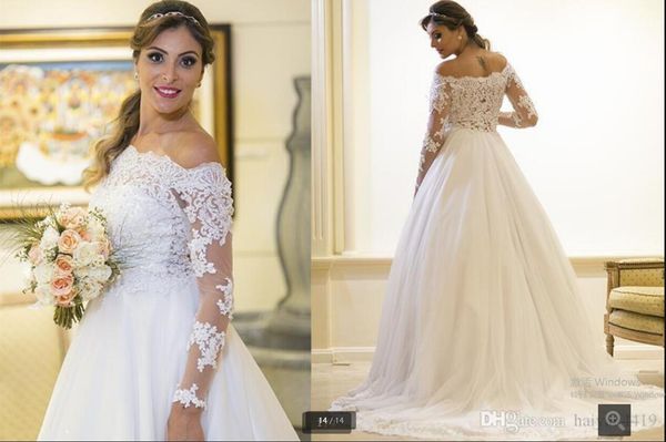 vestido de novia 2021 white tulle ball gown wedding dresses off the shoulder long sleeve vintage bridal gowns court train stylish lace appli
vestido de novia 2021 white tulle ball gown wedding dresses off the shoulder long sleeve vintage bridal gowns court train stylish lace appli
