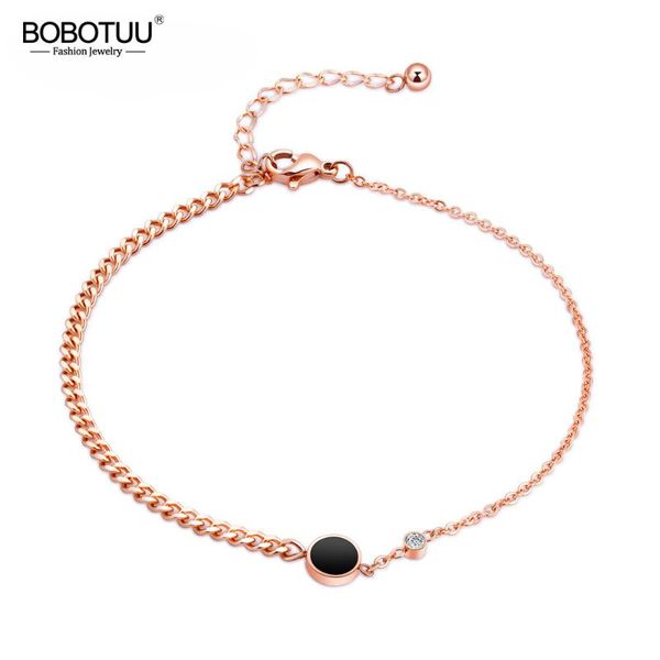 anklets bobotuu trendy rose gold color love black circle for women titanium steel foot link chain anklet female jewelry ba19041, Red;blue
anklets bobotuu trendy rose gold color love black circle for women titanium steel foot link chain anklet female jewelry ba19041, Red;blue