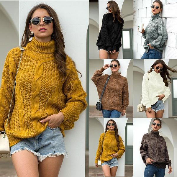 winter women's sweater college style knitwear thick thread twist high collar pullover warm for women sweaters, White;black
winter women's sweater college style knitwear thick thread twist high collar pullover warm for women sweaters, White;black