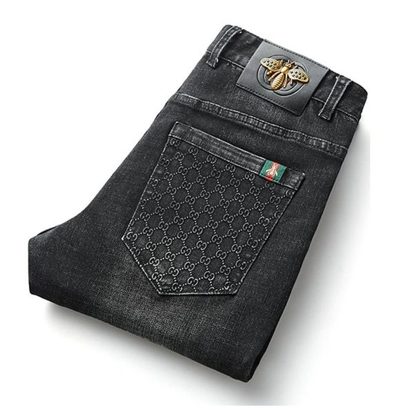 black color autumn winter men's jeans cotton slim elastic gc brand business trousers classic style jeans denim pants male pants 210317, Blue
black color autumn winter men's jeans cotton slim elastic gc brand business trousers classic style jeans denim pants male pants 210317, Blue
