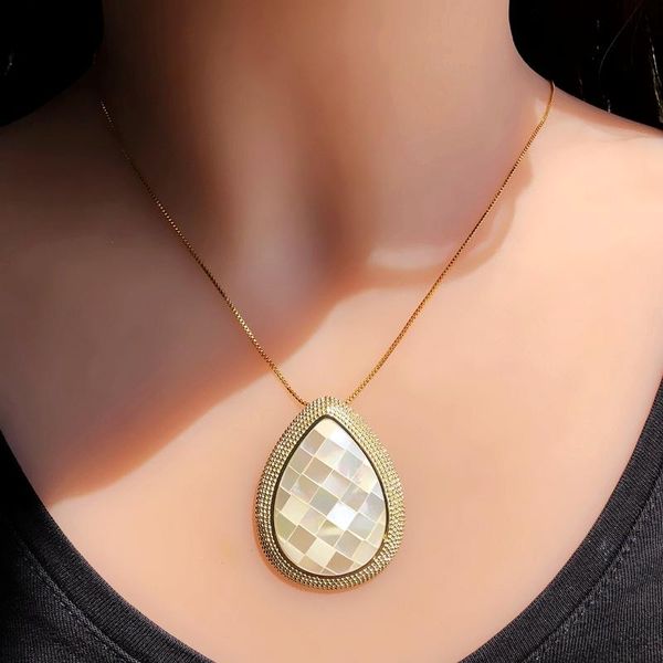 chains natural freshwater mother of pearl sea shell water drop shape big pendant necklaces for women gift gold color statement jewelry, Silver
chains natural freshwater mother of pearl sea shell water drop shape big pendant necklaces for women gift gold color statement jewelry, Silver