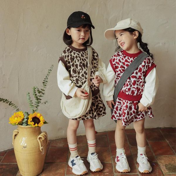 clothing sets korean children set 2021 autumn girls leopard skirt two-piece sweater + short kids boutique clothes outfits, White
clothing sets korean children set 2021 autumn girls leopard skirt two-piece sweater + short kids boutique clothes outfits, White