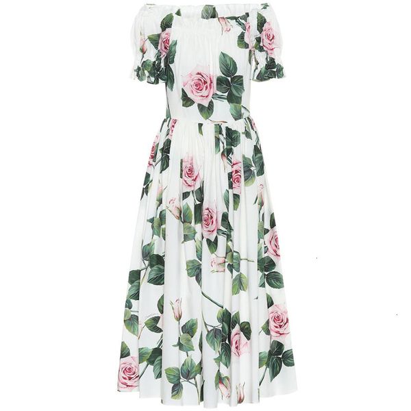 2021 new merchall summer runway beach women's slash neck sleeve rose floral-print vacation midi es a4sa, Black;gray
2021 new merchall summer runway beach women's slash neck sleeve rose floral-print vacation midi es a4sa, Black;gray