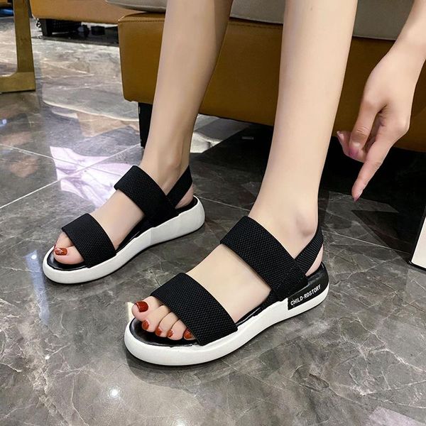 sandals korean sports women's stretch cloth flat outer wear thick-soled roman shoes simple lady shoe summer casual, Black
sandals korean sports women's stretch cloth flat outer wear thick-soled roman shoes simple lady shoe summer casual, Black