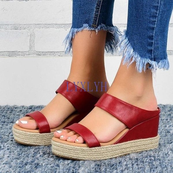 slippers women's summer retro wedge sandals ladies slides causal comfortable woman soft pu leather female shoes 2021 35-43, Black
slippers women's summer retro wedge sandals ladies slides causal comfortable woman soft pu leather female shoes 2021 35-43, Black
