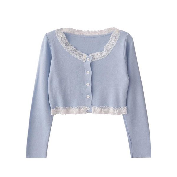women's knits & tees sweet short knitted cardigans women autumn 2021 lace trim thin long sleeve sweater solid single breasted kawaii ca, White
women's knits & tees sweet short knitted cardigans women autumn 2021 lace trim thin long sleeve sweater solid single breasted kawaii ca, White