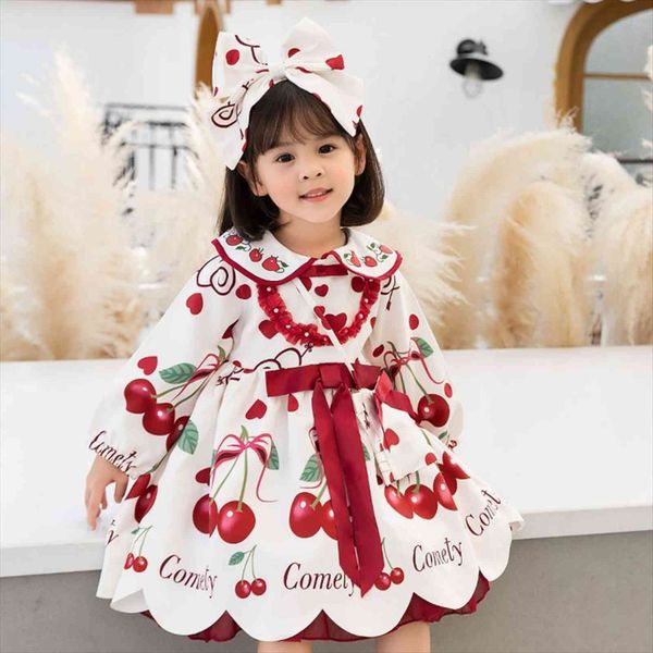 girls lolita autumn kids cherry girl dresses printed baby princess infant birthday baptism ball gowns children boutique clothes, Red;yellow
girls lolita autumn kids cherry girl dresses printed baby princess infant birthday baptism ball gowns children boutique clothes, Red;yellow